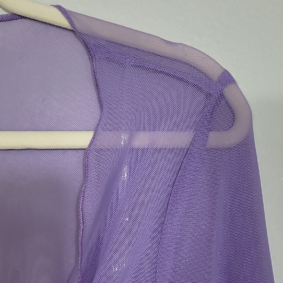 NWT Connected Apparel Sheer Tie Cardigan Bolero Size S/M Purple Mesh Y2K Fairy - Picture 6 of 13